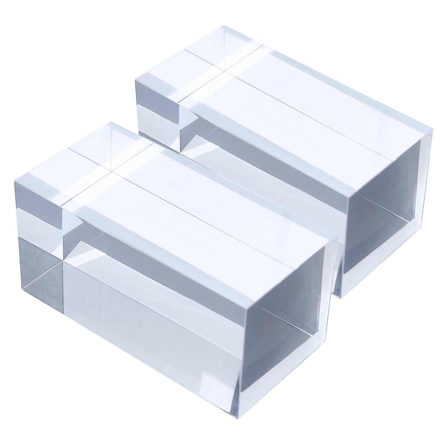 アクリルブロック 80×40×40mm 2個 透明 台座 展示 撮影 陳列 什器 板 プレート ベース クリア ディスプレイスタンド 四角形 正方形 8cm 8センチ 80mm 80ミリ 80-40-40*2