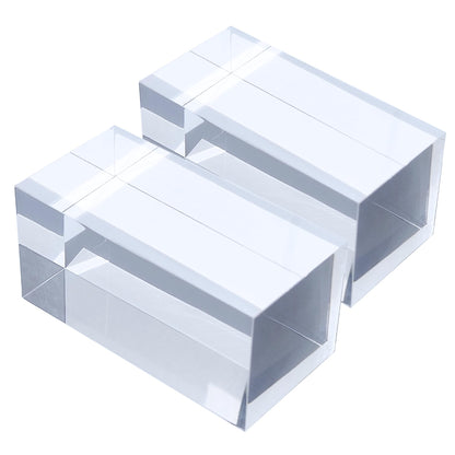 アクリルブロック 80×40×40mm 2個 透明 台座 展示 撮影 陳列 什器 板 プレート ベース クリア ディスプレイスタンド 四角形 正方形 8cm 8センチ 80mm 80ミリ 80-40-40*2