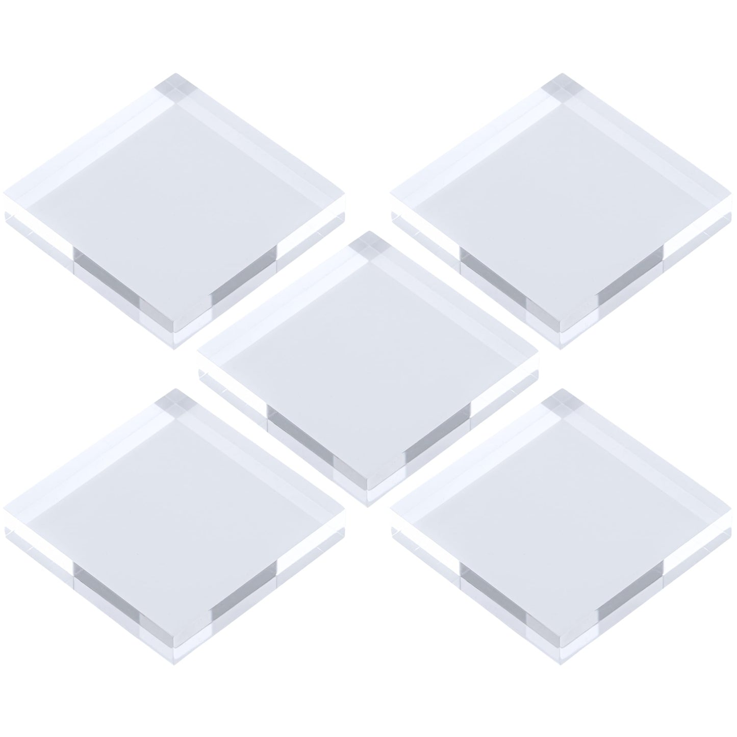 アクリルブロック 50×50×10mm 5個 透明 台座 展示 撮影 陳列 什器 板 プレート ベース クリア ディスプレイスタンド 四角形 正方形 5cm 5センチ 50mm 50ミリ ab-50-50-10*5