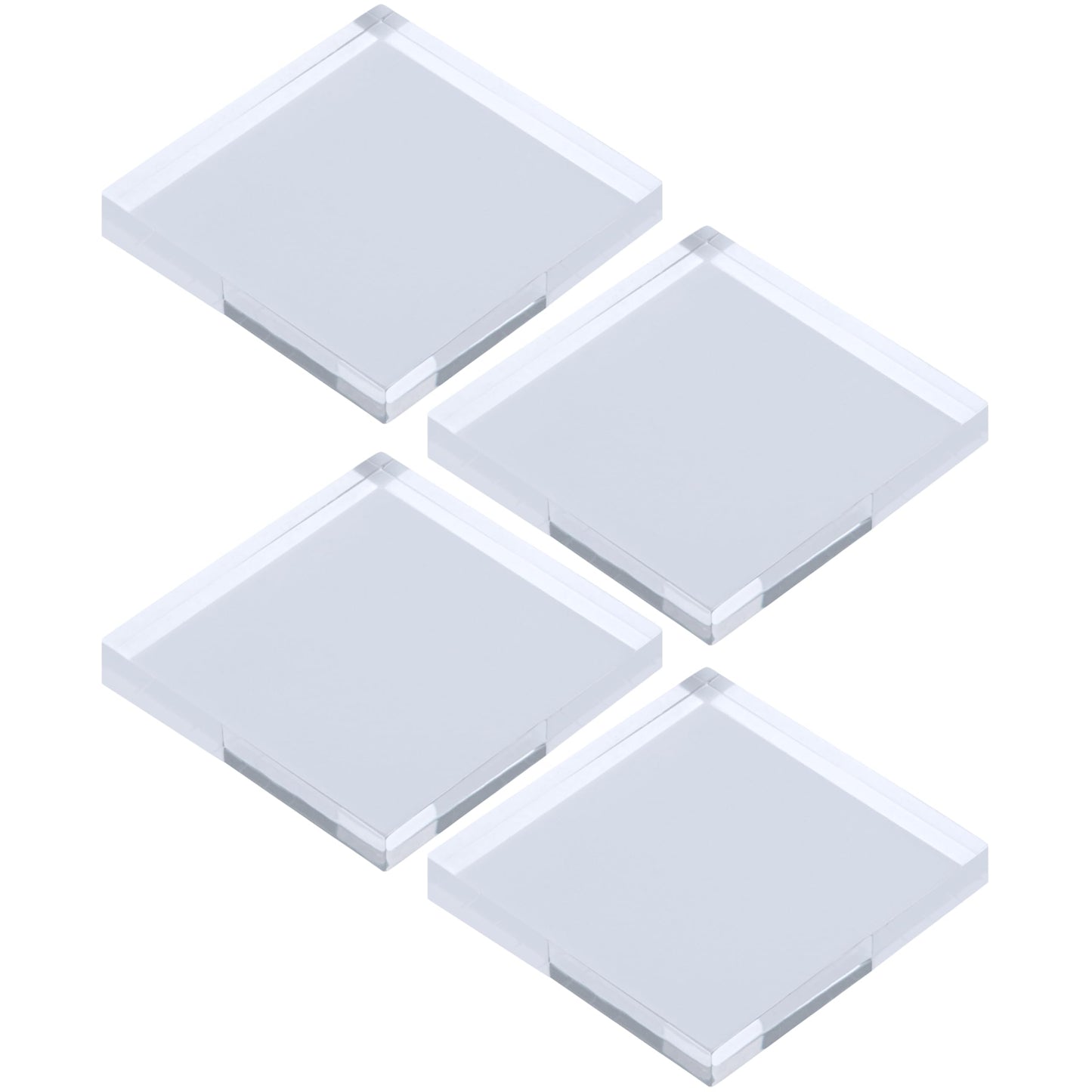 アクリルブロック 80×80×10mm 4個 透明 台座 展示 撮影 陳列 什器 板 プレート ベース クリア ディスプレイスタンド 四角形 正方形 8cm 8センチ 80mm 80ミリ ab-80-80-10*4