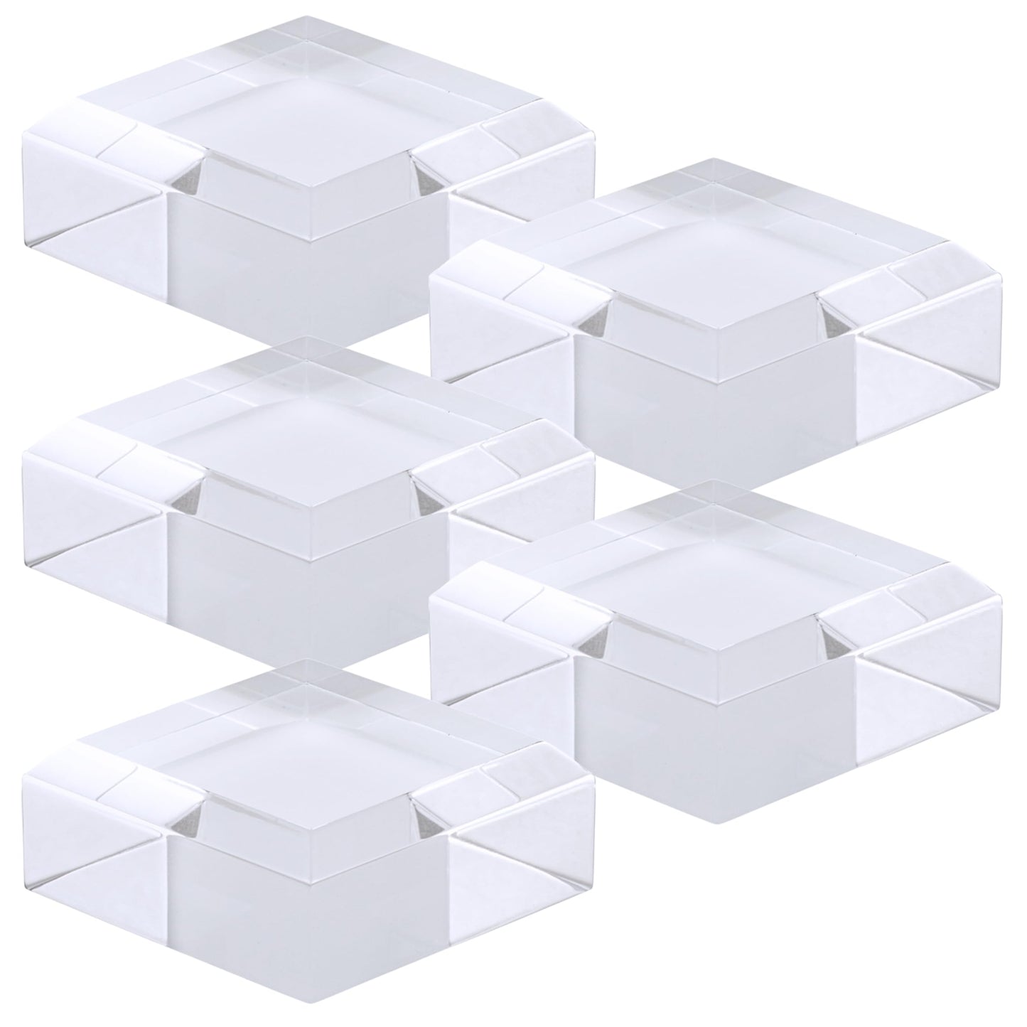 アクリルブロック 50×50×20mm 5個 面取り ベース キューブ ディスプレイスタンド 四角形 透明 クリア 展示 台座 E50-50-20*5