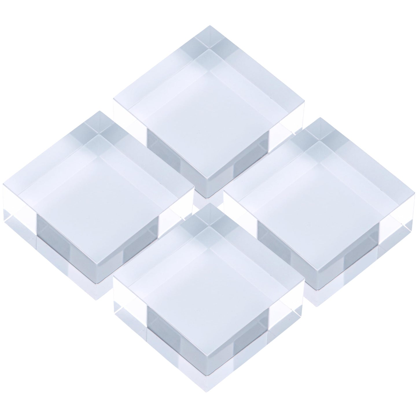 アクリルブロック 50×50×25mm 4個 透明 台座 展示 撮影 陳列 什器 ベース クリア ディスプレイスタンド 四角形 直方体 正方形 5cm 5センチ 50mm 50ミリ 50-50-25*4