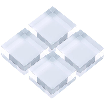 アクリルブロック 50×50×25mm 4個 透明 台座 展示 撮影 陳列 什器 ベース クリア ディスプレイスタンド 四角形 直方体 正方形 5cm 5センチ 50mm 50ミリ 50-50-25*4
