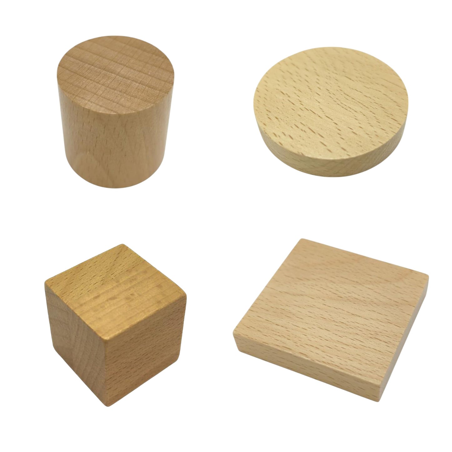 木製ブロック カット木材 直径50mm×高さ10mm そのまま使える薄ニス塗装済 ブナ材 硬め 全面研磨加工 円形 丸型 円盤 台座 工作 撮影 展示 DIY キューブ wb-r50-10 5個