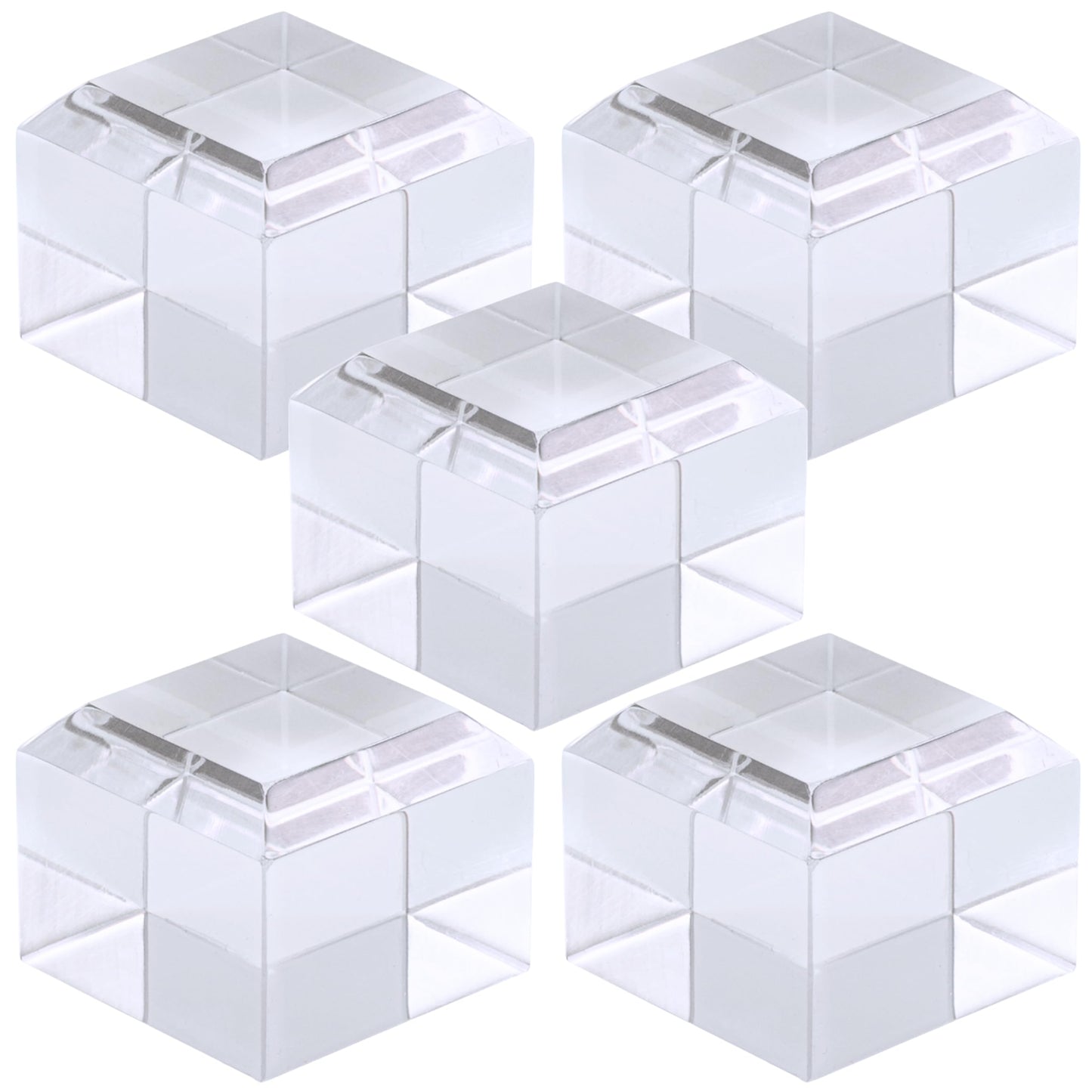 アクリルブロック 30×30×25mm 5個 面取り ベース キューブ ディスプレイスタンド 四角形 透明 クリア 展示 台座 E30-30-25*5