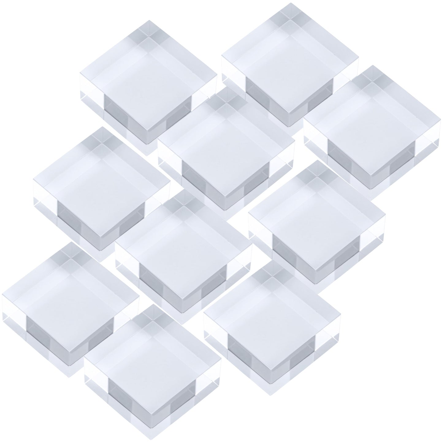 アクリルブロック 20×20×10mm 10個 透明 台座 展示 撮影 陳列 什器 ベース クリア ディスプレイスタンド 四角形 直方体 正方形 2cm 2センチ 20mm 20ミリ ab-20-20-10*10