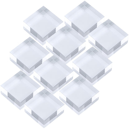 アクリルブロック 20×20×10mm 10個 透明 台座 展示 撮影 陳列 什器 ベース クリア ディスプレイスタンド 四角形 直方体 正方形 2cm 2センチ 20mm 20ミリ ab-20-20-10*10