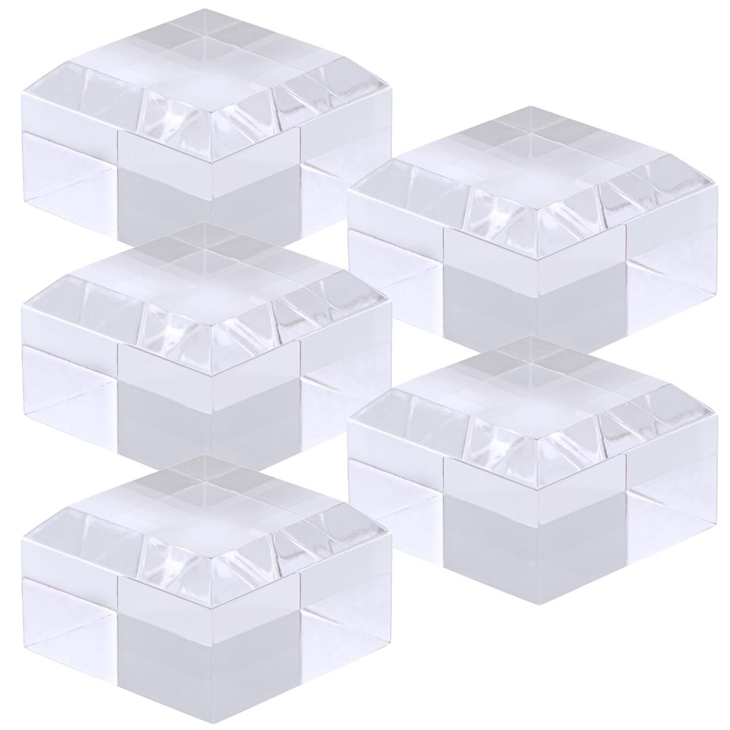 アクリルブロック 40×40×25mm 5個 面取り ベース キューブ ディスプレイスタンド 四角形 透明 クリア 展示 台座 E40-40-25*5