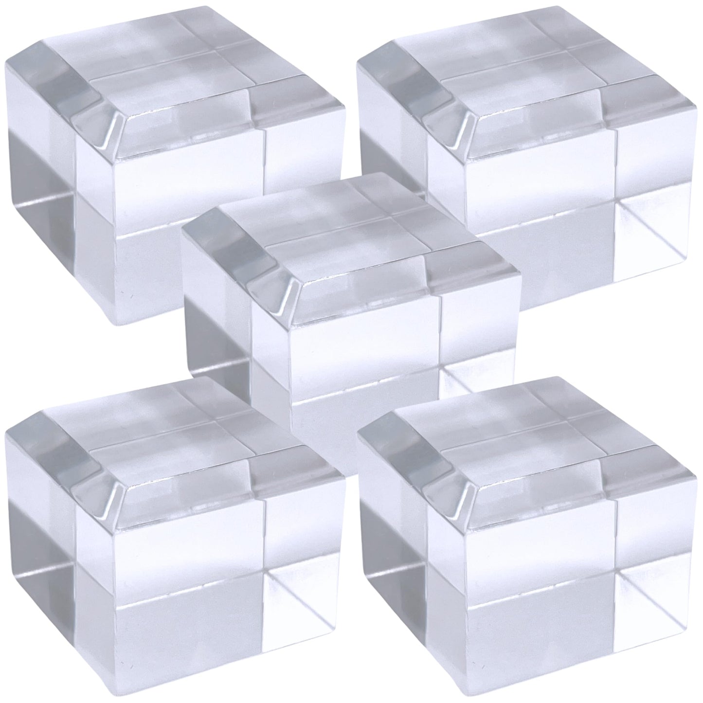 アクリルブロック 23×23×20mm 5個 面取り ベース キューブ ディスプレイスタンド 四角形 透明 クリア 展示 台座 E23-23-20*5