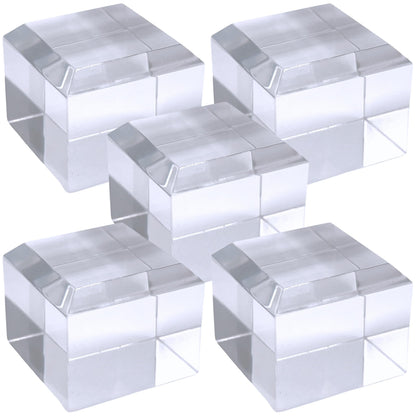 アクリルブロック 23×23×20mm 5個 面取り ベース キューブ ディスプレイスタンド 四角形 透明 クリア 展示 台座 E23-23-20*5