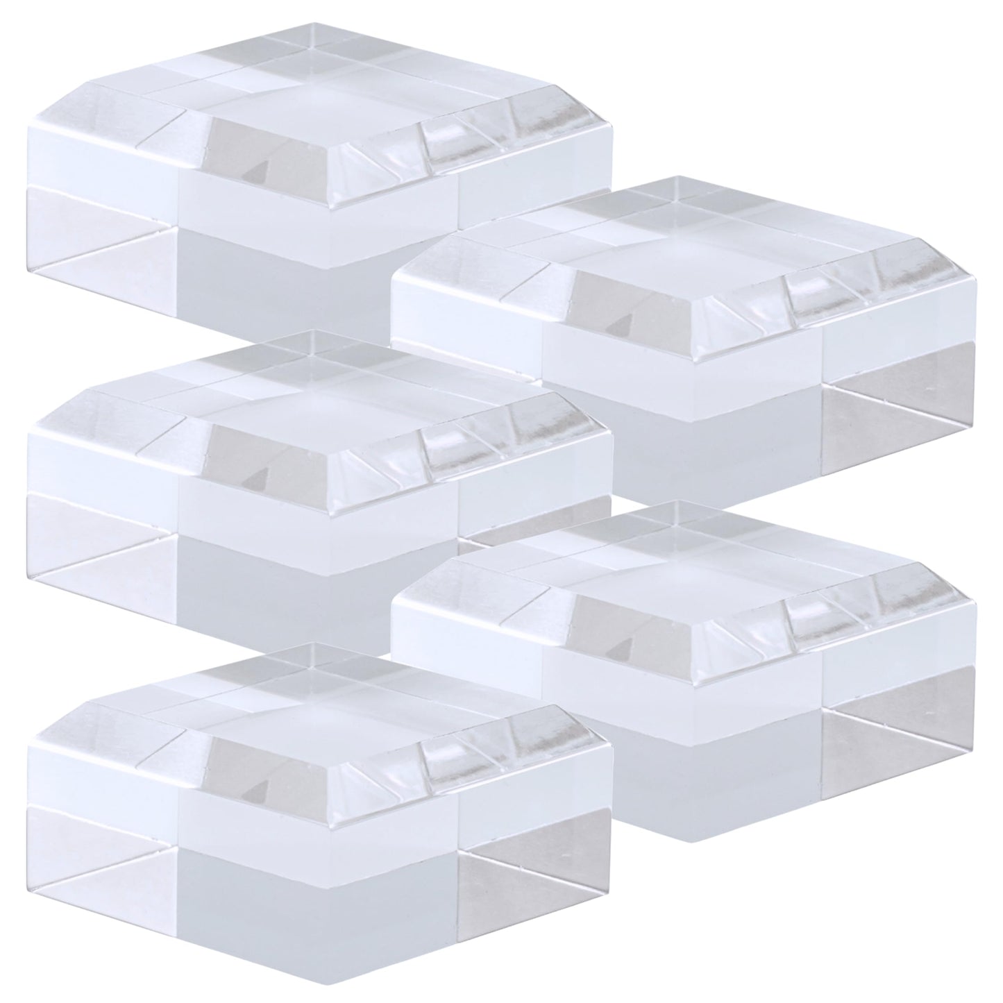 アクリルブロック 50×50×25mm 5個 面取り ベース キューブ ディスプレイスタンド 四角形 透明 クリア 展示 台座 E50-50-25*5