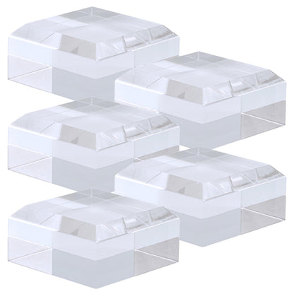 アクリルブロック 50×50×25mm 5個 面取り ベース キューブ ディスプレイスタンド 四角形 透明 クリア 展示 台座 E50-50-25*5