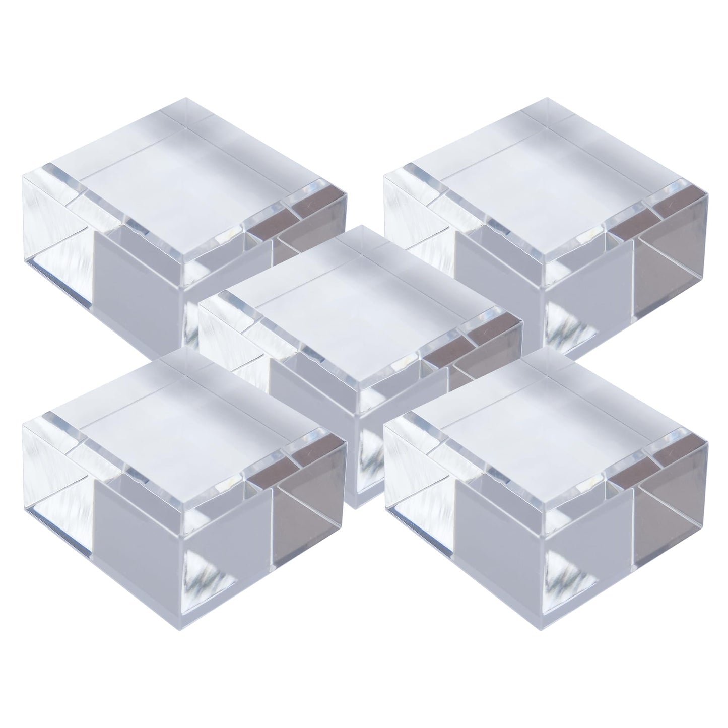 アクリルブロック 50×50×30mm 5個 面取り ベース キューブ ディスプレイスタンド 四角形 透明 クリア 展示 台座 E50-50-30*5